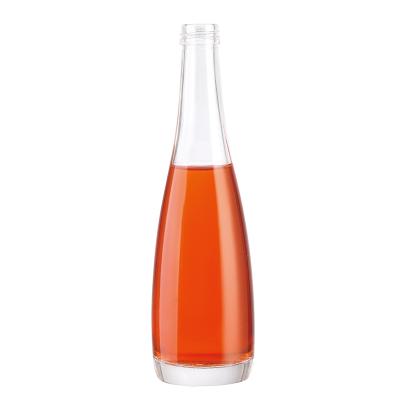 China Factory wholesale beverage rose 325ml 750ml champagne juice bottle bottom clear glass water bottle with screw cap for sale