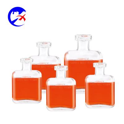 China 500ml 700ml Beverage Whiskey Bottle Glass Vodka Bottle Glass Liquor Bottle for sale