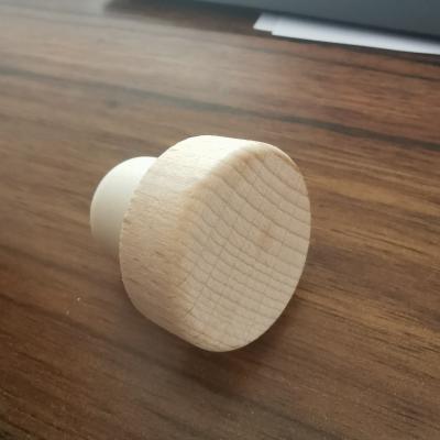 China Non-Refillable Aluminum Cork Screw Lid Bottle Stopper Bottle Lid T Wooden Cork for sale