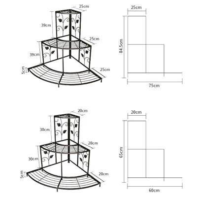 China American Style Quarter Round Flower Stage Shelf Flower Pot Rack Ladder Storage Organizer Decorative Metal Plant Holder for sale