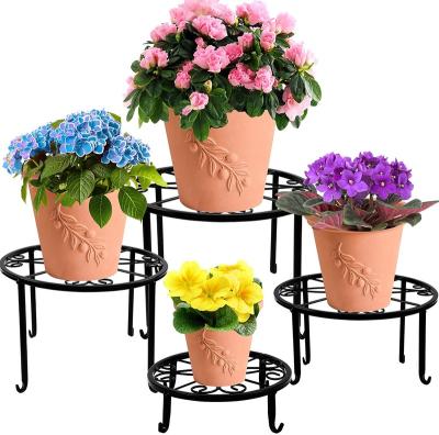 China American Style 4 Pack Metal Plant Stands For Flower Pot Rack Indoor Outdoor Metal Iron Rustproof Plant Stand Heavy Duty for sale