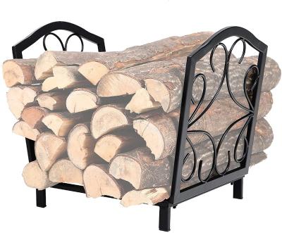 China 17 Inch Indoor Firewood Small/Outdoor Decorative Durable Rack Storage Log Rack Steel Wood Rack for sale