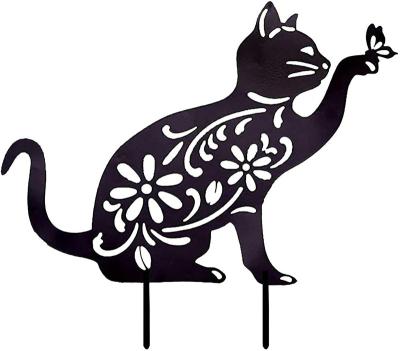 China Durable Cute Cat Silhouette Stake, Decoration Garden Animal Stake, Black Cat Silhouette Stake by the Yards for sale