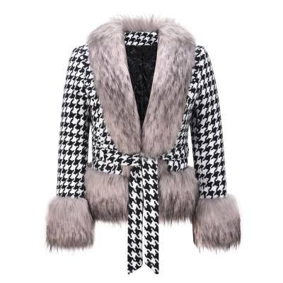 China Anti-wrinkle European and American women's bird case fur coat short winter staple cottons short cottons thickened slim strap coat for sale