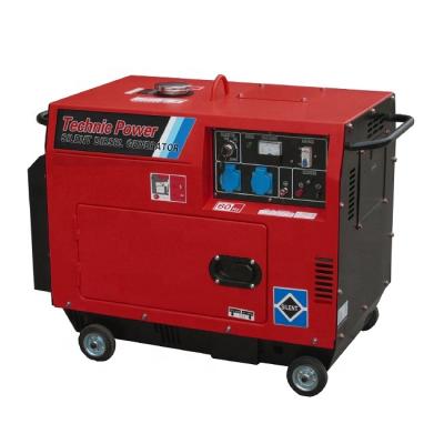 China Super Quiet Low Noise Soundproof 5KW / 6.5KVA Air Cooled Small Diesel Generator Set TP6000S / TP6500S for sale