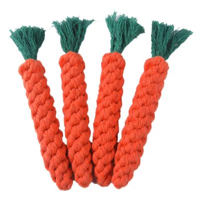 China Amazon Viable Molars Orange Knot Braided Rope Strong Bite Carrot-Cotton Comfort Cat and Dog Pet Toy for sale