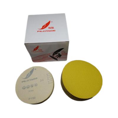 China Polishing China Manufacturer Yellow Color Sanding Disc Abrasive Disc Sand Paper For Power Tool for sale