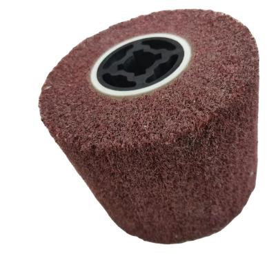 China Wire drawing metal surface stainless steel buffing sanding Wire drawing non woven flap wheel for sale