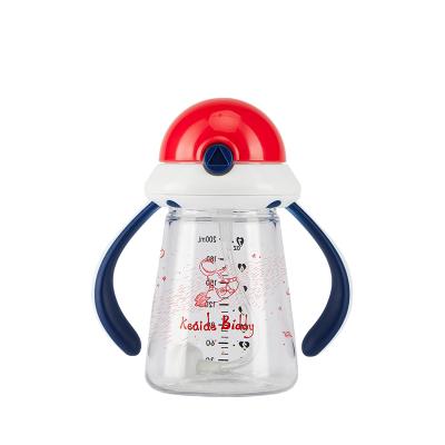 China BPA Free Plastic Baby Drink Bottle With Handle Kids Non Spill Sippy Cup 200ML for sale