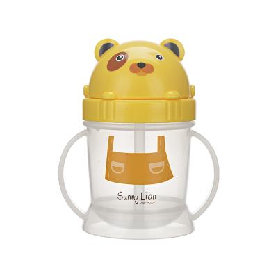 China BPA Free Baby Straw Bottle Animal Shape Water Cup Food Grade Plastic Kids Cup for sale