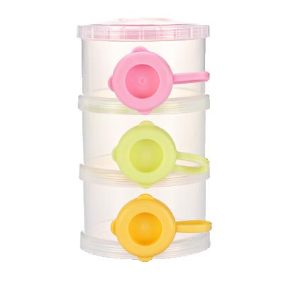 China No Multifunctional PP Formula Dispenser 3 Layers Portable Baby Milk Powder Box Baby Toddlers Snack Container for sale