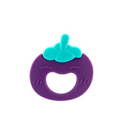 China 100%food grade Silicone Teether Fruit Shape Silicone Baby Teether Food Grade Infant Teether BPA Free for sale