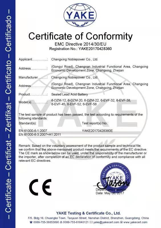 CE - Zhejiang Xinnuoli Power Supply Technology Co., Ltd.