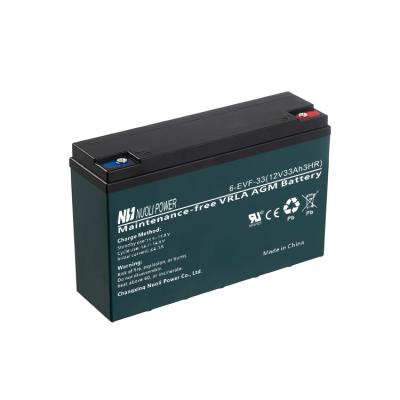 China 13.7V~13.9V (25â„ƒ) 12V Maintenance Free Sealed Lead Acid Battery 6-EVF-33 12 Volt Battery for sale