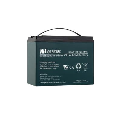 China The toys wholesale price high quality automotive batteries 12V38Ah 6-EVF-38 lead acid battery for sale