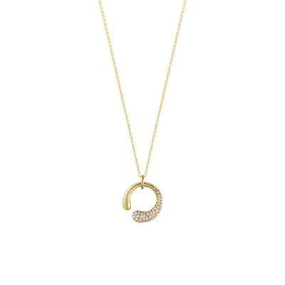 China Vintage Women's Niche Snake Chain Light Bone Chain Twisted Brass Pendant Necklace for sale