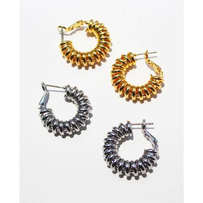 China Vintage Hip Hop Style Wire Twisted Retro Personality Chunky Earrings Jewelry Women Thick Round Earrings for sale