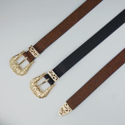 China Customizable garment jeans pants wholesale new style PU belt designer belts for women western gold belt for sale