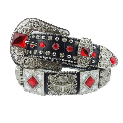 China New Trend Bling Bling Faux Stone Belt Decorative Women Men Accessories Western Cowboy Crystal Studded Leather Diamond Belt For Jeans Cinto De Strass for sale