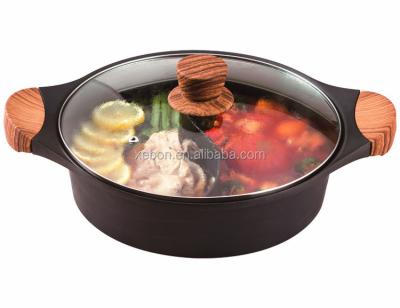 China Sustainable hot pot 28x8.5cm, die cast aluminum cookware, non-stick coating pot, induction for sale