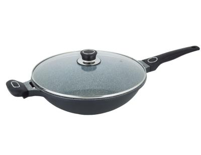 China 32/35/38 cm viable wok, die-cast aluminum cookware, non-stick wok, manufacturer for sale