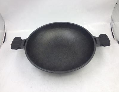 China Sustainable Die Cast Aluminum Wok Cooking Pot Stir Pan With Induction Bottom Non Stick Coating for sale