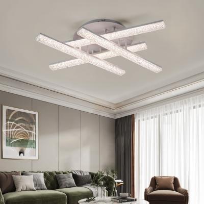 China Hot Selling Crystal Decorative Remote Control Living Room Modern Luxury Surface Mounted Bedroom Led Ceiling Light for sale