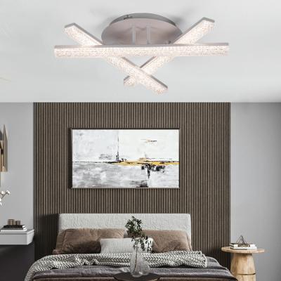 China Surface Mounted Living Room Modern Luxury Crystal Rectangular Led Ceiling Light Indoor Decorative Bedroom for sale