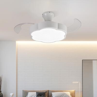 China ABS Modern Retractable Modern Indoor Bedroom Decorative Led Blade Ceiling Fan With Light for sale