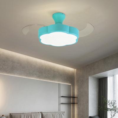 China Modern Modern Fancy Decorative Fan Lighting ABS Retractable Blade 220v Led Ceiling Fan With Light for sale