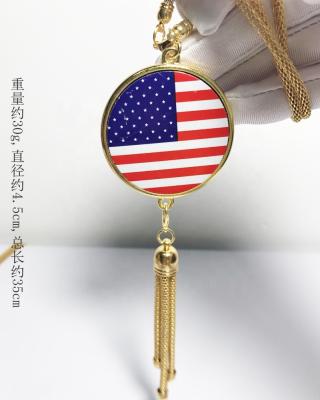 China Double Sided Durable Gold Chain Wholesale Auto Parts Logo Badge Rearview Mirror Car Decoration Pendant for sale