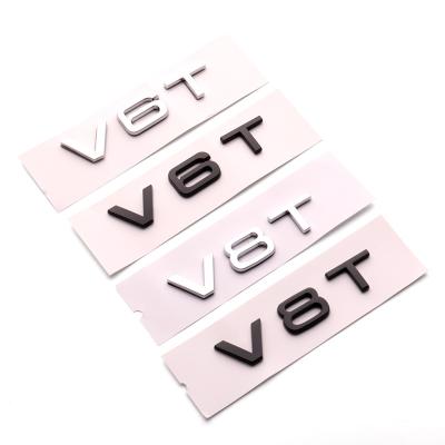 China Plastic Auto Sports Car Stickers ABS V8T V6T Emblem Fender Trunk Truck Decal Decoration for audi a3 a4 a5 a6 8p q7 q5 b8 r8 accessories for sale