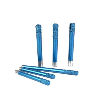 China Flat Bottom Straight Vacuum Milling And Cutting Welded Stone Bits Diamond Burrs Router Bits Cutting Tools for sale