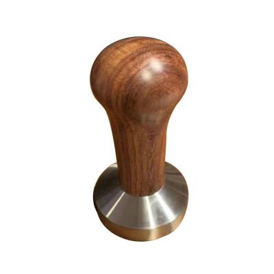 China Factory Price Sustainable Bartender Tools Wood Handle Stainless Steel Coffee Tamper Calibrated Espresso Coffee Dispenser Coffee Accessories for sale