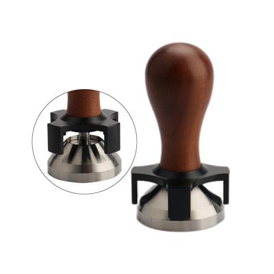 China Viable Wooden Handle Stainless Steel Coffee Tamper Calibrated Espresso Coffee Dispenser Bartender Tools Accessories for sale