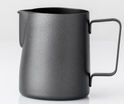 China Viable High Quality Matte Black Barista Craft Latte Bartending Tools Milk Frothing Jug for sale