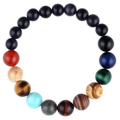 China 2021 FASHIONABLE Planets Universe Natural Beaded Yoga Bracelet Solar Eight Stone Chakra Bracelet Men For Women Couple Jewelry for sale