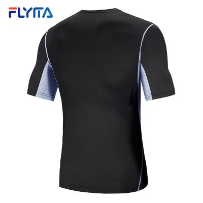 China Loose Anti-Wrinkle Polyester Round Neck T-shirt Running Men's Gym Fit Muscle T-shirts Boys Sport T-shirts & Polo Shirts for sale