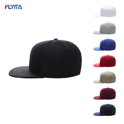 China Customized logo embroidery hats snapback cotton brim summer hat flat caps Multi-panel hat caps for sale