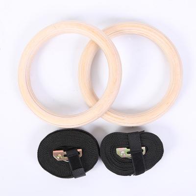 China Factory Direct Hot Selling Durable Sports Wooden Core Strength Gym Training Gymnastic Rings for sale