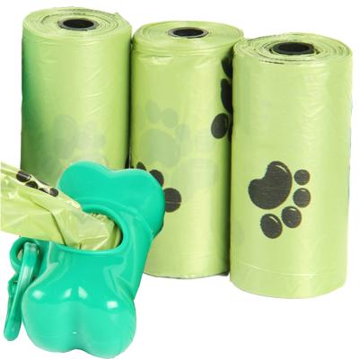 China Sustainable Good Priced Green Dog Poop Bags Portable Disposable Pet Environmental Protection Waste Bag for sale