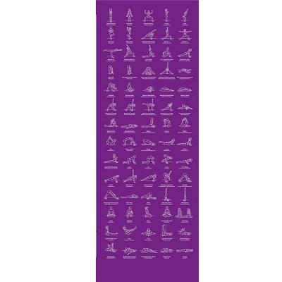 China Non-Toxic Fitness Yoga Mat Stock Yoga Mat Instruction Kids with Print with 70 Illustrated Poses for sale