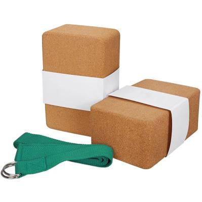 China Non-Toxic High Density EVA Foam Yoga Block Plus Strap Gym Equipment Cork Yoga Block 6 Colors for sale