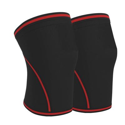 China Colorful Neoprene Weightlifting 7mm Amazon Elastic Strength Gym High Nylon Knee Brace Support Home Gym Equip Sleeve Knee for sale