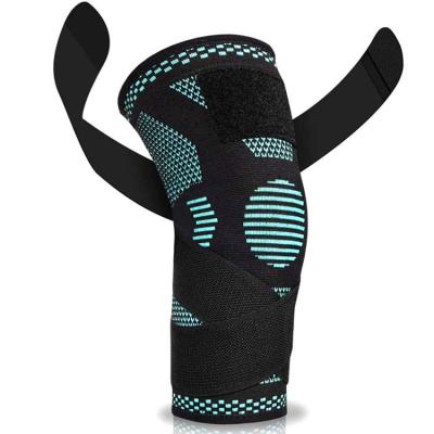 China High Elastic Strength OEM Knee Support Brace Strap Sports Adjustable Compression Knee Sleeves Wirh Straps for sale