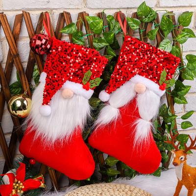 China Creative Festival Performance Decoration Sequin Hat Christmas Socks Candy Jars Old Man Gift Bag Christmas Decoration Faceless Ornaments for sale