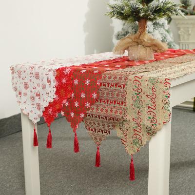 China New Christmas Festival Performance Decoration Table Flag Table Cloth Tablecloth Printing Canvas Printing Place Mats Decoration Supplies for sale