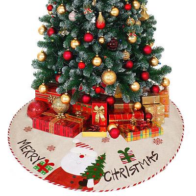 China Garland New 110CM Tree Embroidery Dress Skirt Lower Christmas Tree Old Man Apron Christmas Canvas Decorations for sale