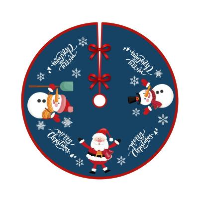 China Outdoor Covering Aprons Christmas New Year Elk Snowman Mat Cover Home Party Decor Floor Garland Christmas Tree Skirt Carpet 90CM for sale