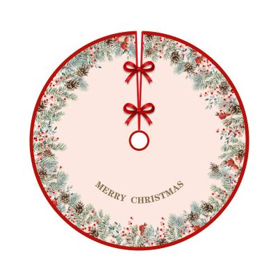 China 2022 New Mat Home New Year Navidad Party Ornaments Garland Christmas Tree Skirt Mat Non-Woven Fabric Christmas Tree Bottom Cover for sale